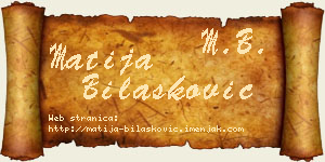 Matija Bilašković vizit kartica